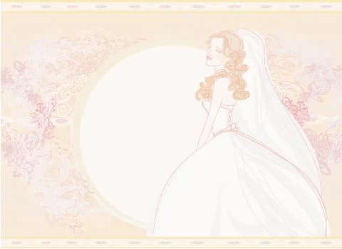 Beautiful bride background card Illustrazione stock