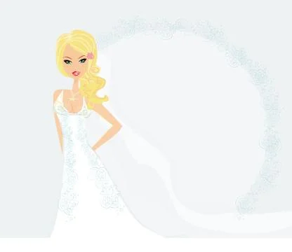 Beautiful bride card Stock Illustration