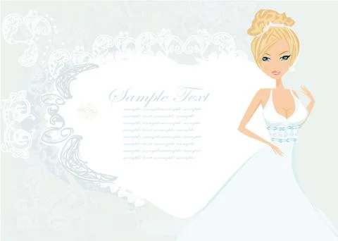 Beautiful bride card Stock Illustration