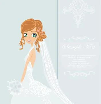 Beautiful bride card Stock Illustration