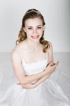 Beautiful bride funny posing, expressing different emotions. Beautiful bride Stock Photos
