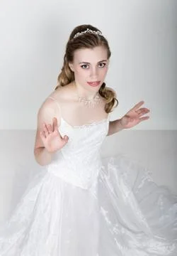Beautiful bride funny posing, expressing different emotions. Beautiful bride Stockfoto's