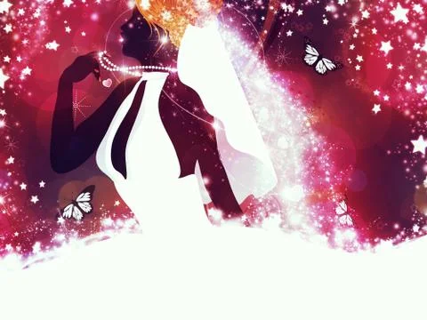 Beautiful bride Stock Illustration