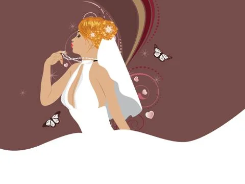 Beautiful bride 스톡 일러스트