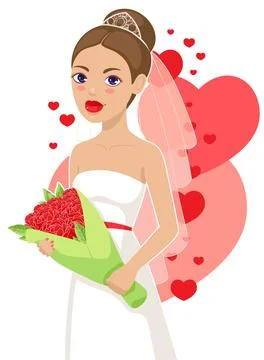Beautiful bride Stock Illustration