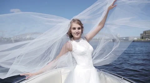 Beautiful Bride on the Nature Stock Footage 66508248