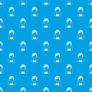 Beautiful bride pattern seamless blue Stock Illustration