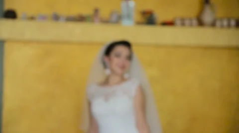 Beautiful bride posing for the camera Stock Footage 63755145