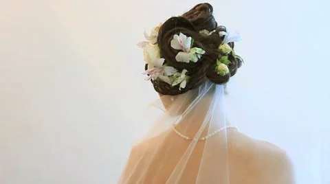 Beautiful bride posing Stock Footage 10931664