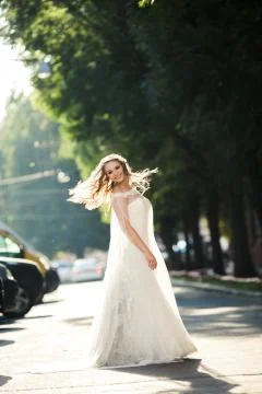 Beautiful bride posing Stock Photos