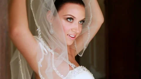Beautiful Bride Preparing For Wedding Ceremony 스톡 동영상 52339428