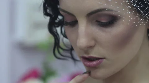 Beautiful bride with a sexy look Stock Footage 61687368
