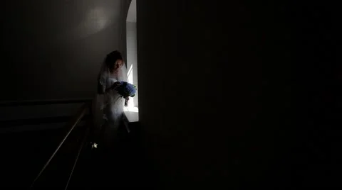 Beautiful bride with a sexy look 스톡 동영상 67343461
