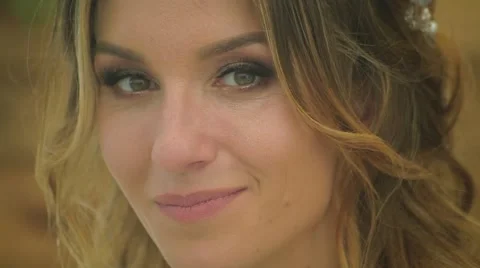 Beautiful bride with a sexy look Stock Footage 67343484