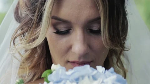Beautiful bride with a sexy look Stock Footage 67343514