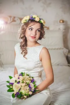 Beautiful bride smile Stock Photos