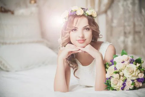 Beautiful bride smile Stock Photos