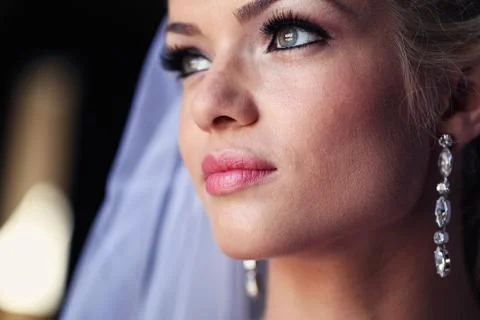 Beautiful bride at soft light Stock Photos