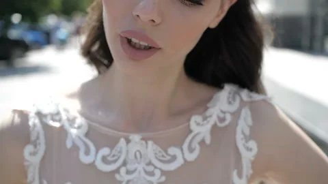 A beautiful bride's face Video stock 97845266