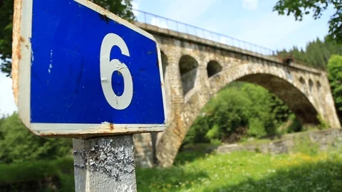 Beautiful bridge in the mountains Stock Footage 98645513