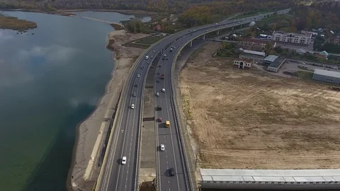 Beautiful bridge over the river.  Stock Footage 104166952