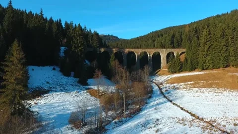 Beautiful Bridge in Telgart During Winter Time. Stock Footage 150937761