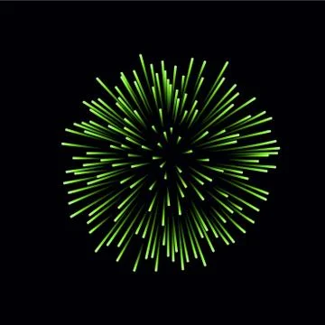 Beautiful bright firework isolated on black background Stock Illustration