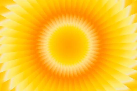 Beautiful bright golden sun pattern gradient round light rays background Stock Illustration