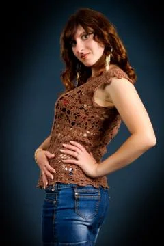 Beautiful brunette Stock Photos