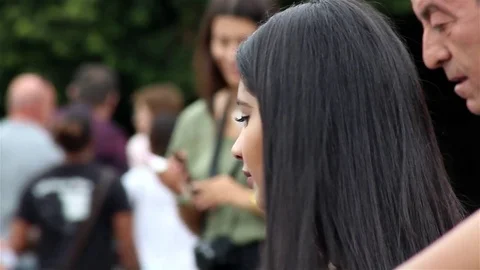 Beautiful brunette smiling Stock Footage 78501746