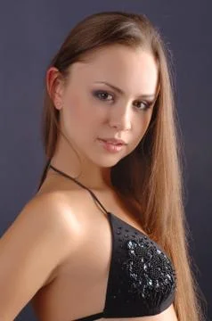 Beautiful brunette in the studio Stock Photos