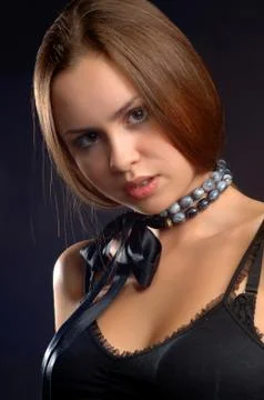 Beautiful brunette in the studio Stock Photos