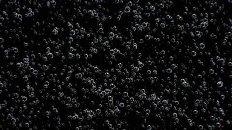 Beautiful Bubbles Mass on Black White Backgrounds Rising Up Macro Seamless Stock Footage 130266372