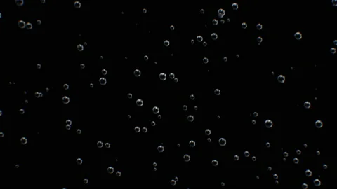 Beautiful Bubbles Rising Up Macro Seamless. Looped 3d Animation of Bubbles Stock Footage 130265101