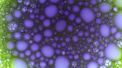 Beautiful bubbly pattern liquid art top view Stock Footage 124440661