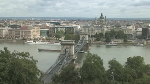 The beautiful Budapest Skyline Stock Footage 12414872