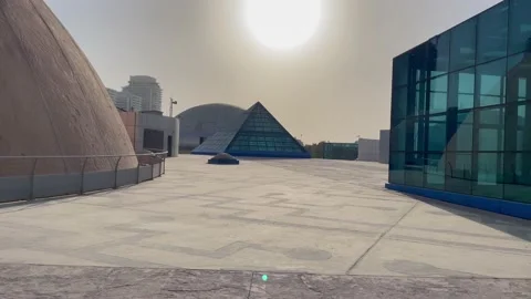 Beautiful building models views , architectural landmark in Zabeel Park Video stock 157581206