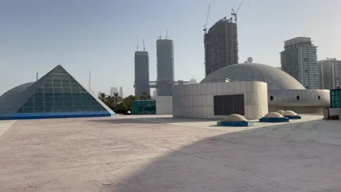 Beautiful building models views , architectural landmark in Zabeel Park Stock Footage 157581353
