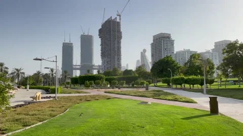 Beautiful building models views , architectural landmark in Zabeel Park Stock Footage 157584388