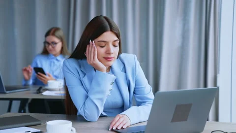 Beautiful business manager working with computer. Stock Footage 221205420