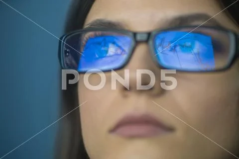 The beautiful businesswoman in glasses Stock Photos