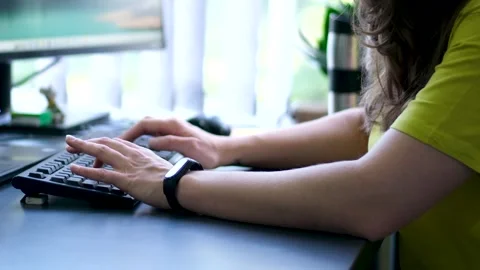 Beautiful businesswoman thinking of problem solution in office. Attractive young Stock Footage 253479896