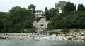 Beautiful busy beach, crowd, crowded, daytrip at Black Sea HD Footage