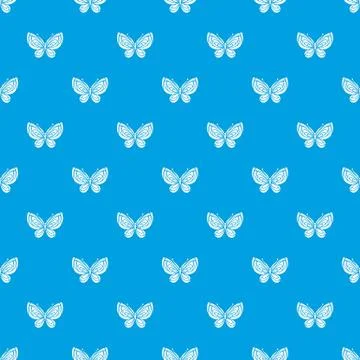 Beautiful butterfly pattern seamless blue Illustrazione stock