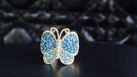 Beautiful butterfly ring Designed Stock Footage 125171647