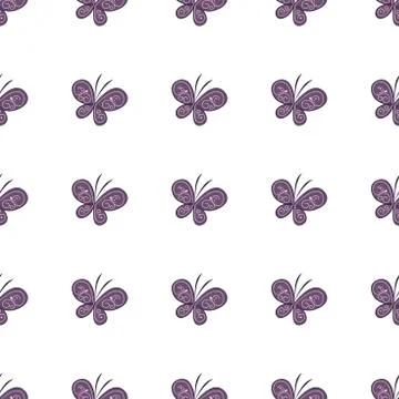 Beautiful butterfly seamless pattern. Vector illustration Stock Illustration