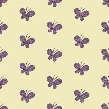 Beautiful butterfly seamless pattern. Vector illustration Stock Illustration
