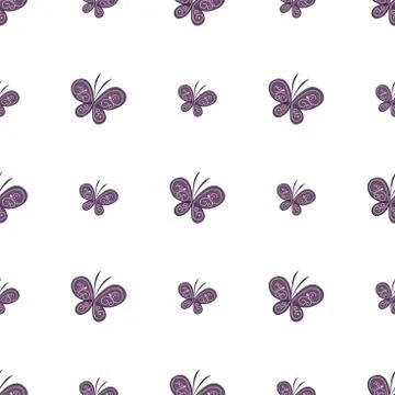 Beautiful butterfly seamless pattern. Vector illustration Stock Illustration