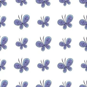 Beautiful butterfly seamless pattern. Vector illustration Stock Illustration