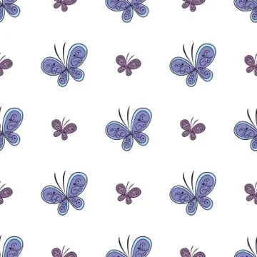 Beautiful butterfly seamless pattern. Vector illustration Stock Illustration